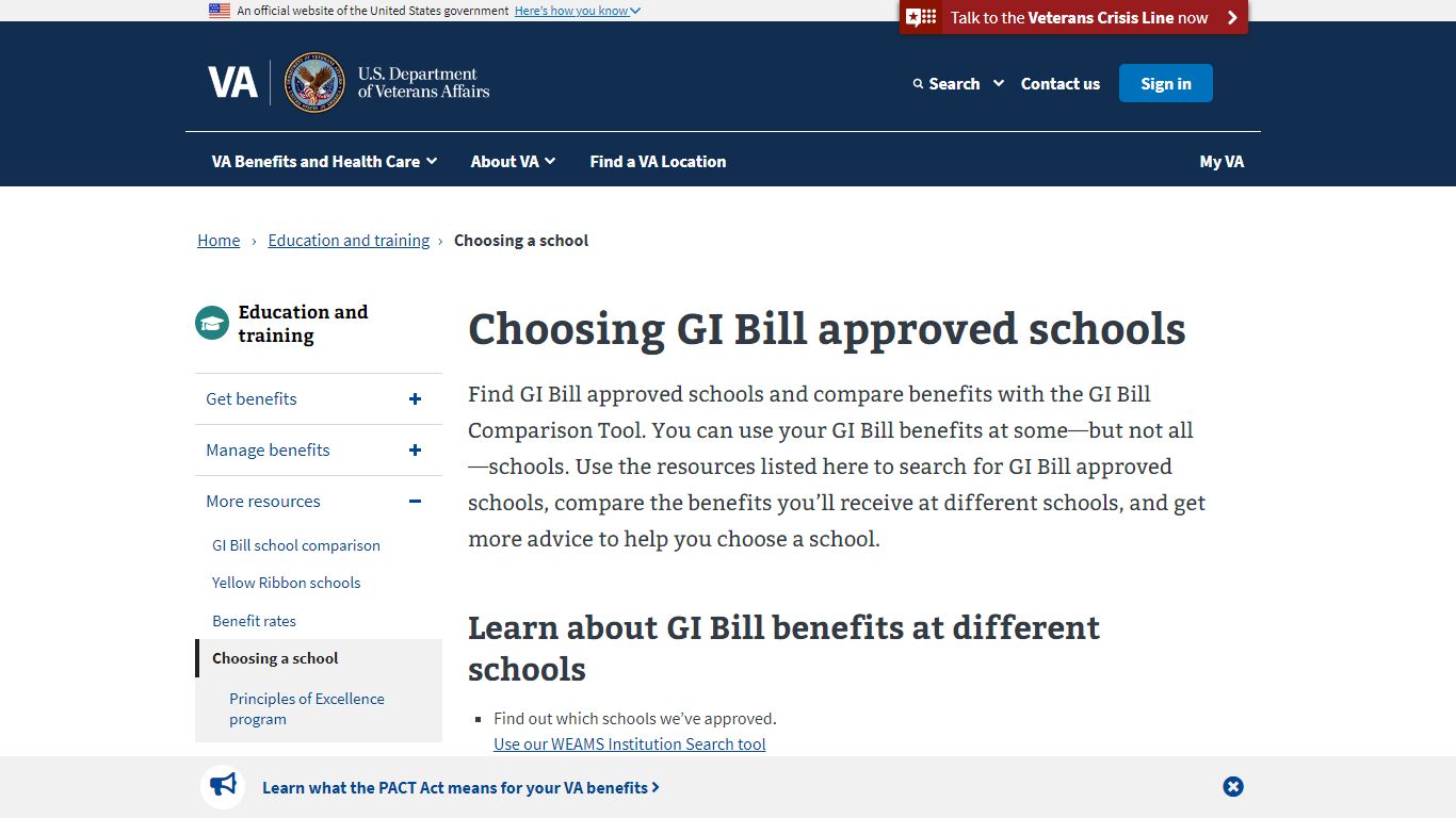 School Locator - Education and Training - Veterans Affairs
